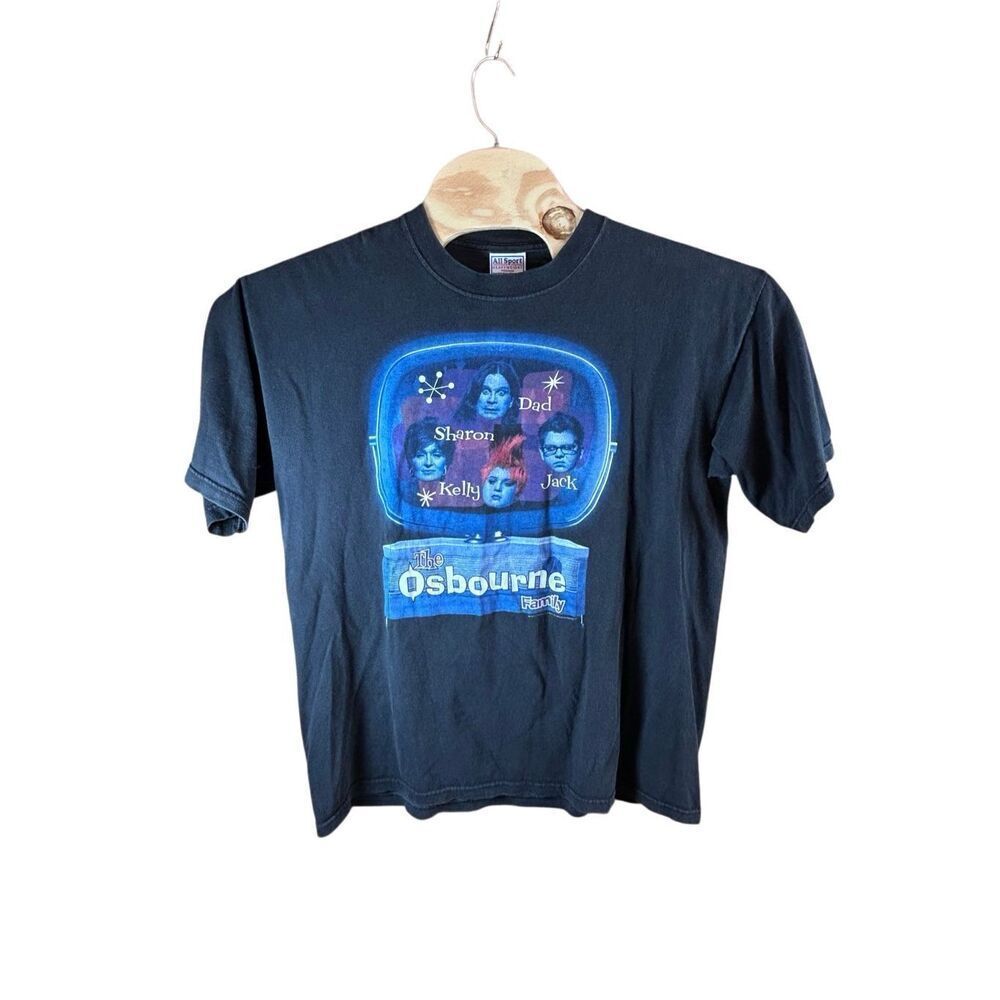 Vintage The Osbourne Family TV Show T-Shirt Large All Sport Heavyweight 2000s Bl
